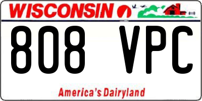 WI license plate 808VPC