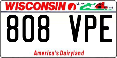 WI license plate 808VPE