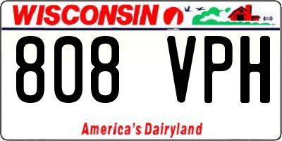 WI license plate 808VPH