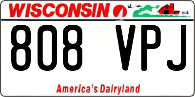 WI license plate 808VPJ