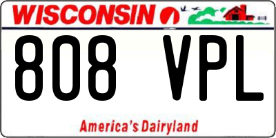 WI license plate 808VPL