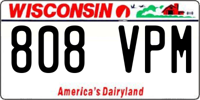 WI license plate 808VPM