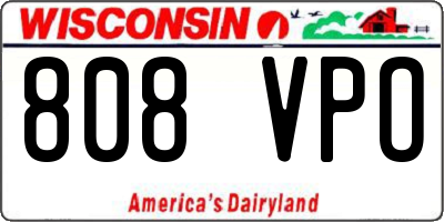 WI license plate 808VPO