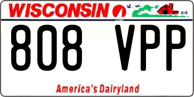WI license plate 808VPP