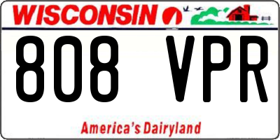 WI license plate 808VPR