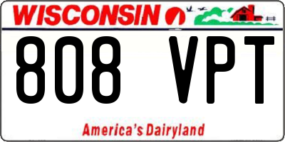 WI license plate 808VPT
