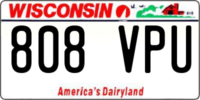 WI license plate 808VPU