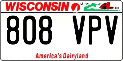 WI license plate 808VPV