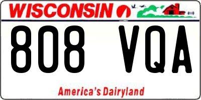 WI license plate 808VQA