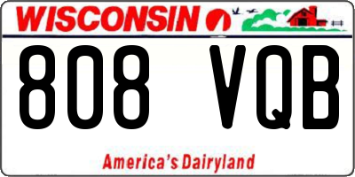 WI license plate 808VQB