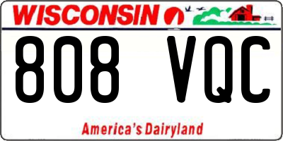 WI license plate 808VQC