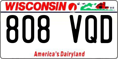 WI license plate 808VQD