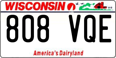 WI license plate 808VQE