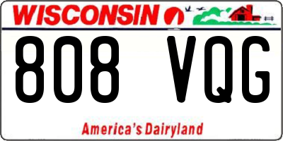 WI license plate 808VQG