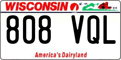 WI license plate 808VQL