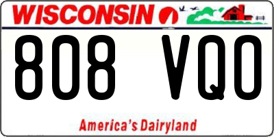 WI license plate 808VQO