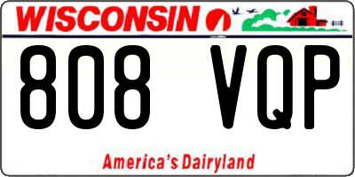 WI license plate 808VQP