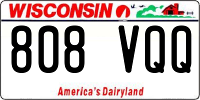 WI license plate 808VQQ