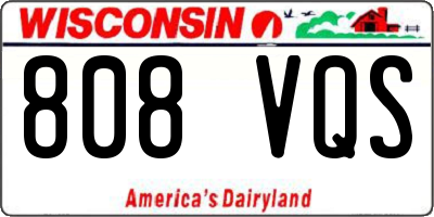 WI license plate 808VQS