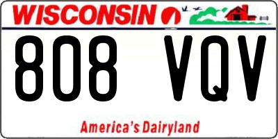 WI license plate 808VQV