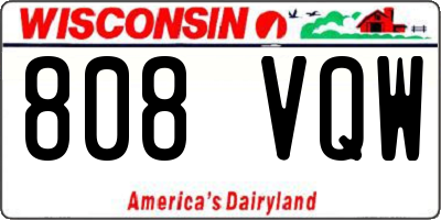WI license plate 808VQW