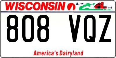 WI license plate 808VQZ