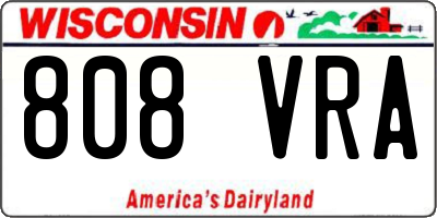 WI license plate 808VRA