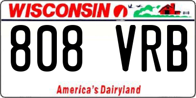 WI license plate 808VRB