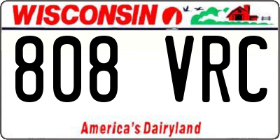 WI license plate 808VRC