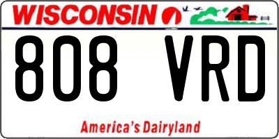 WI license plate 808VRD