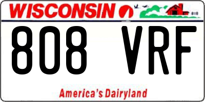 WI license plate 808VRF