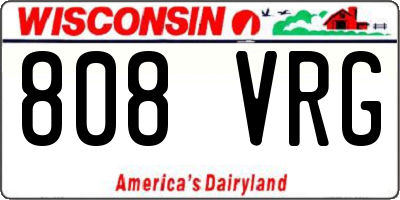 WI license plate 808VRG