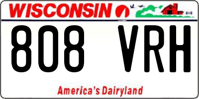WI license plate 808VRH