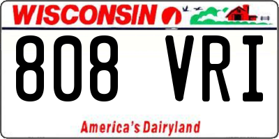 WI license plate 808VRI