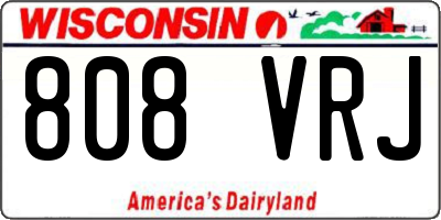 WI license plate 808VRJ