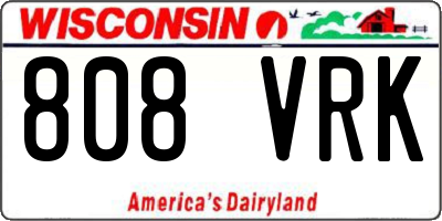 WI license plate 808VRK