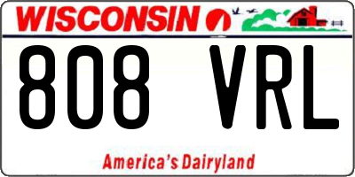 WI license plate 808VRL