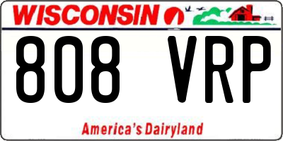 WI license plate 808VRP