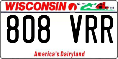 WI license plate 808VRR