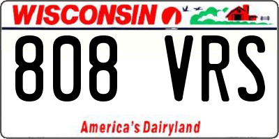 WI license plate 808VRS