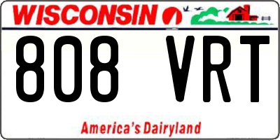 WI license plate 808VRT