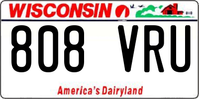 WI license plate 808VRU