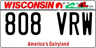 WI license plate 808VRW