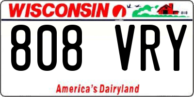 WI license plate 808VRY