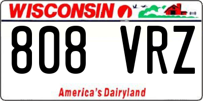 WI license plate 808VRZ