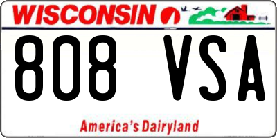 WI license plate 808VSA