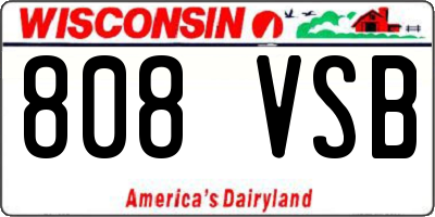 WI license plate 808VSB