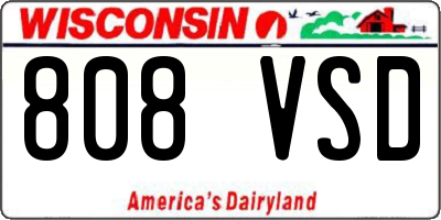 WI license plate 808VSD