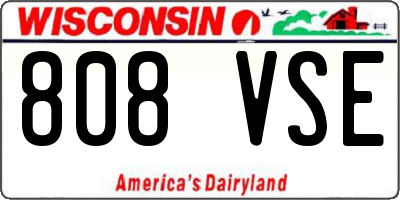 WI license plate 808VSE