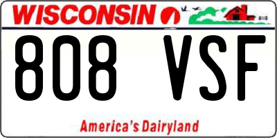 WI license plate 808VSF